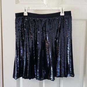 Navy blue sequin skirt